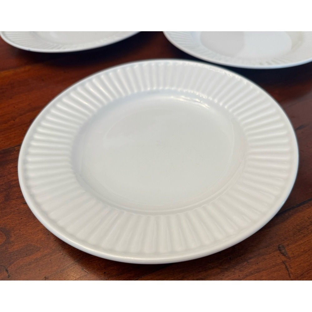 Set Of 5‎ Claremont by Gibson White Ribbed Salad Plates